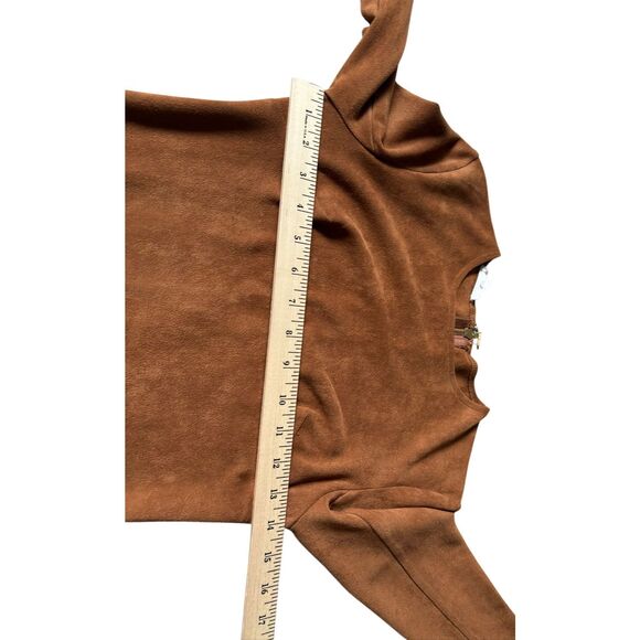 Mistress Rocks Tan Brown Faux Suede Long Sleeve Mini Dress XS ASO Kylie Jenner - Picture 6 of 11